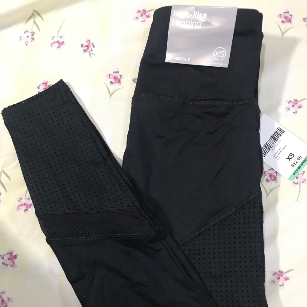 High Waisted Black Leggings from Forever21